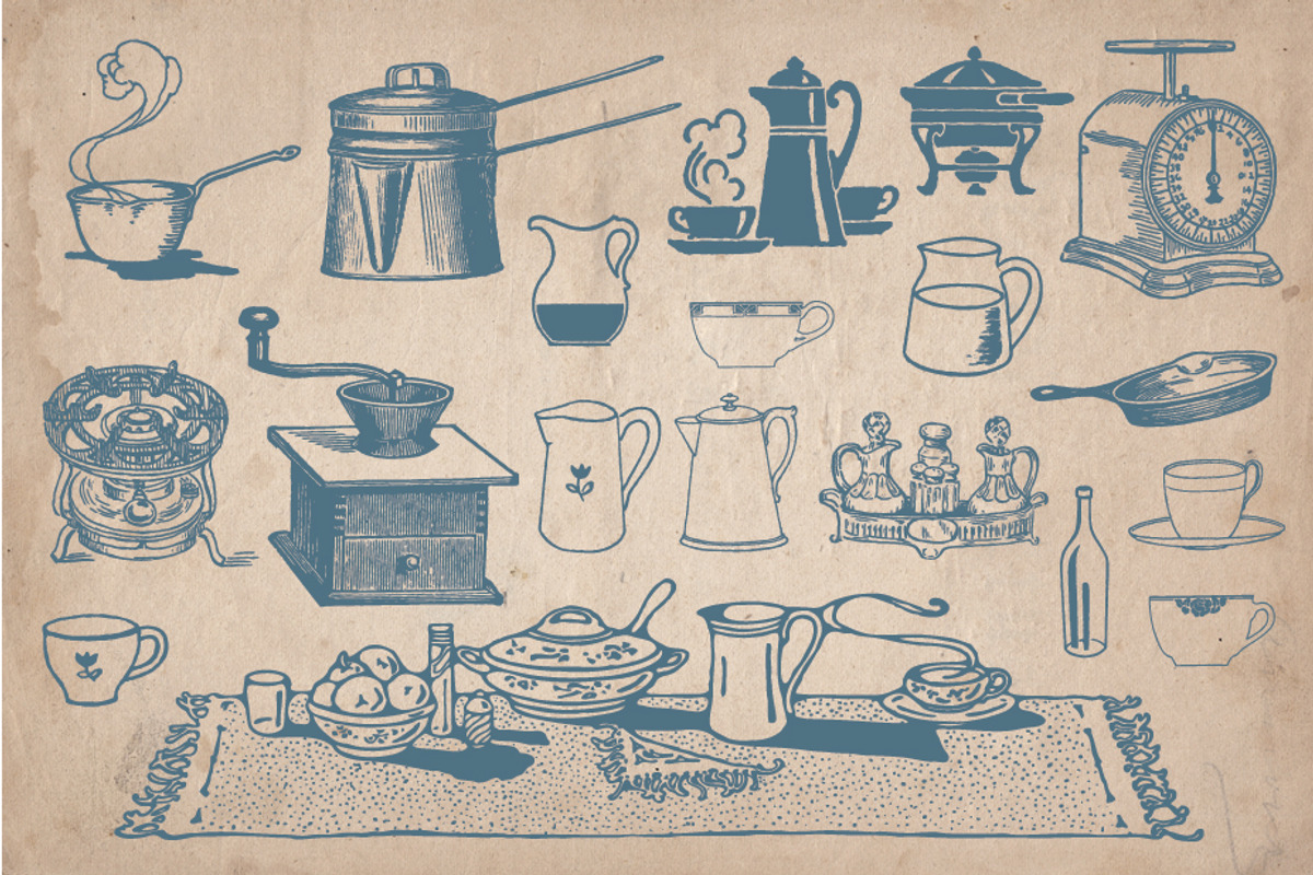 64 Vintage Kitchenware elements preview 4