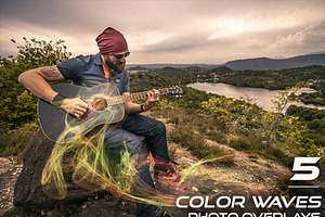 5 Color Waves Photo Overlays