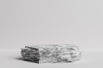 Minimal black and white rock podium and stage for product or cos, a Nature Photo by Ministocker