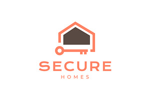 home security key padloc logo, a Branding & Logo Template by devastd
