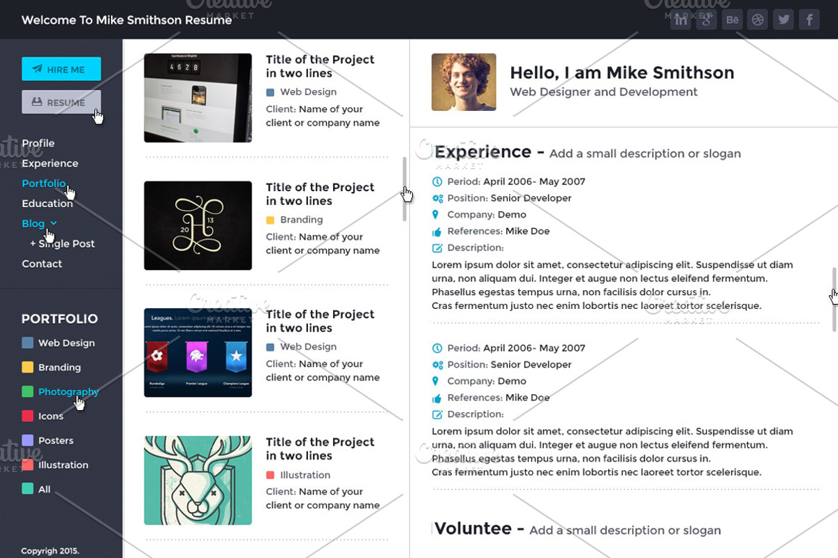 Tiny - Online Professional Resume PS, a Websites & App Template by MustacheThemes (Photo 3 of 5)