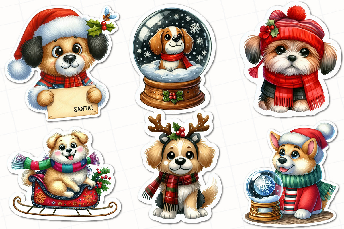 Christmas Dog Sticker Sublimation, an Illustration by OK Design (Photo 5 of 5)