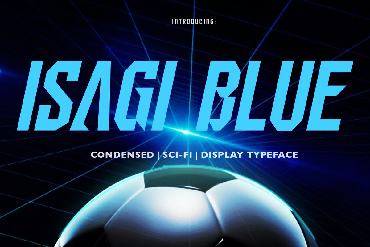 Isagi Blue- Futuristic Typeface, a Font by Lurinzu Studios (Photo 1 of 10)