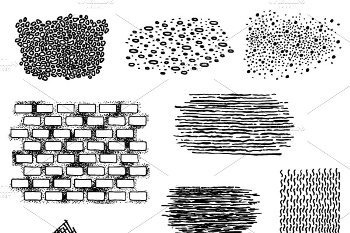 10 Hand Drawn Vextures and Brushes preview 2