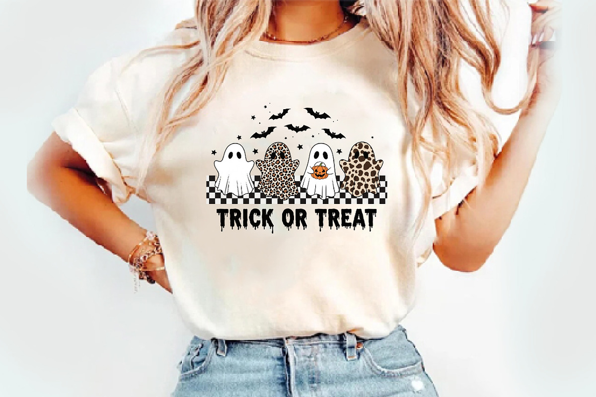 Trick Or Treat Cute Ghost Png, an Illustration by Watercolor design (Photo 2 of 3)