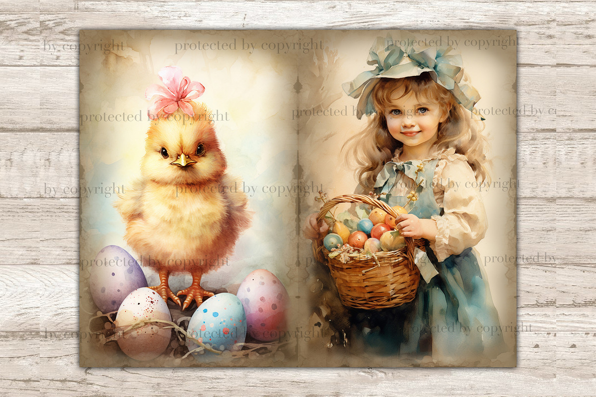 Pastel Easter Junk Journal Paper, a Seasonal Illustration by GlamArtZhanna (Photo 5 of 9)