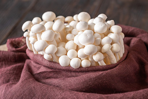 Fresh white beech mushrooms elegantl, a Food & Drink Photo by Alexander Prokopenko