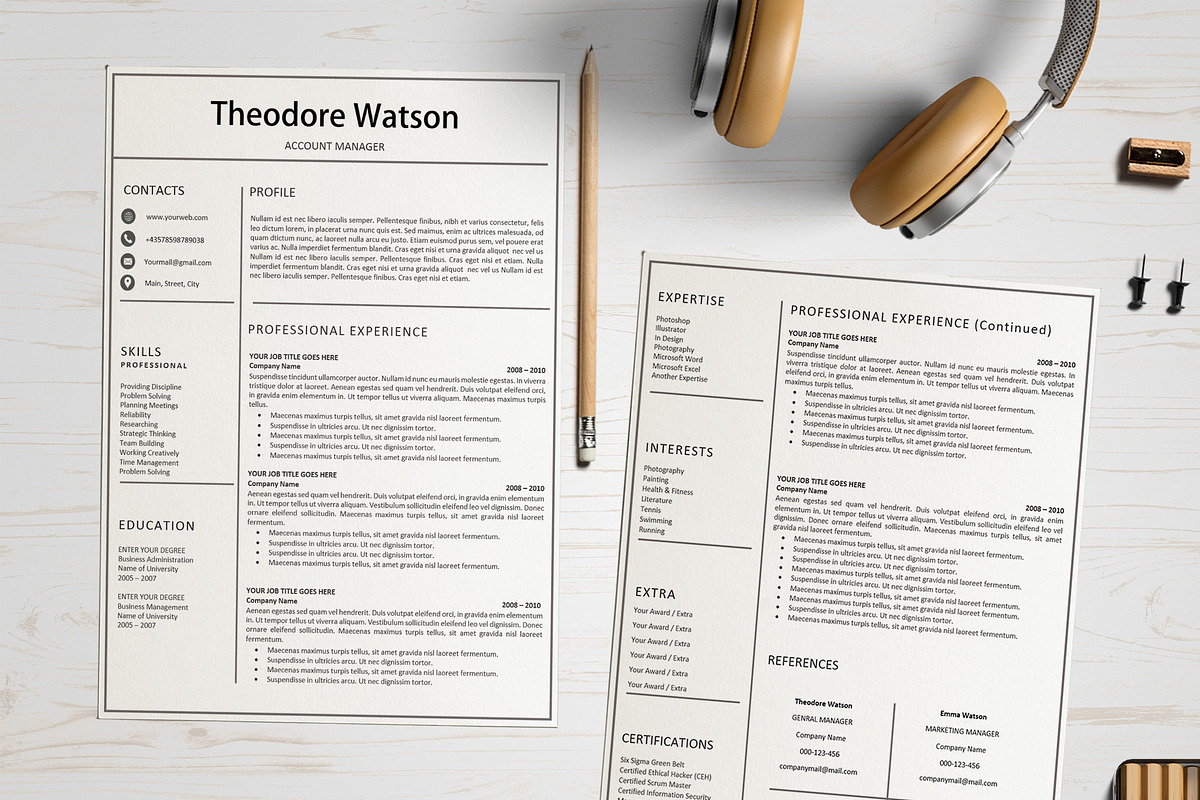 Professional Resume/ CV Bundle, a Resume Template by Wow Designs (Photo 10 of 21)