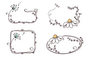 Doodle flowers & Floral frames set, a Graphic by InkySplash (Thumbnail 4 of 6)