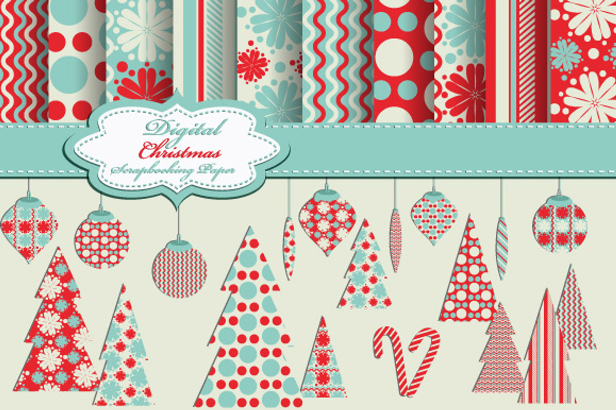 Set of Christmas pattern, clip art, an Illustration by Manuna