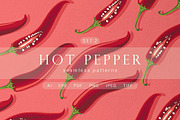 Hot pepper - Set 2, a Pattern Graphic by Yummy (Thumbnail 1 of 13)