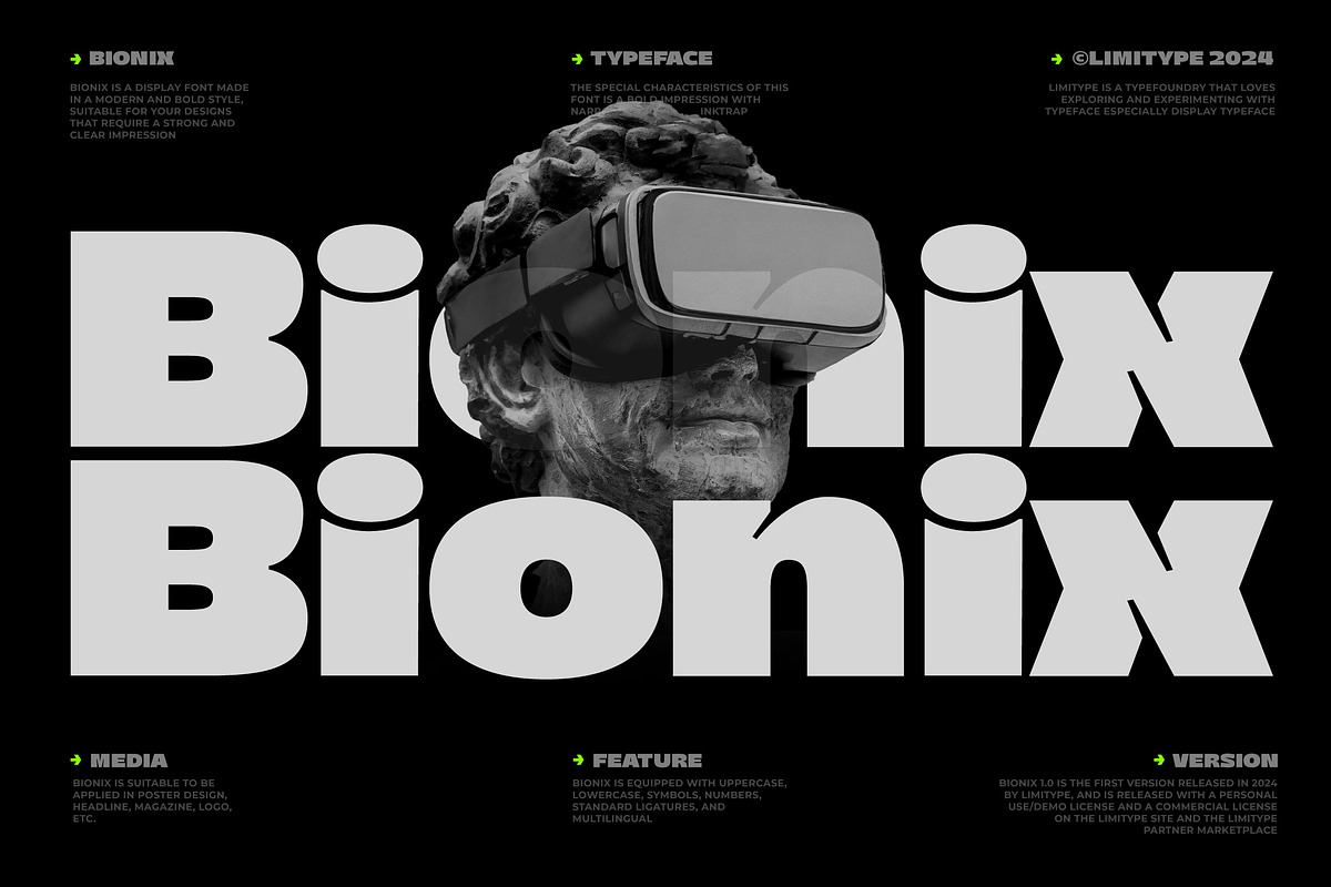 Bionix - Futuristic Bold Font, a Sans Serif Font by limitype (Photo 1 of 13)