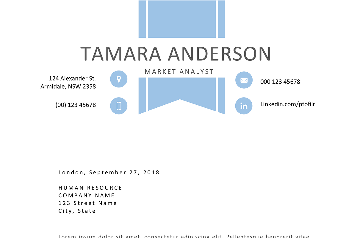 Blue ribbon resume for Word, a Resume Template by Inkpower