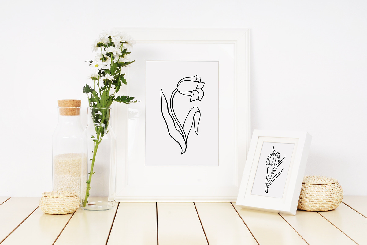 89 LINE ART FLOWER ILLUSTRATIONS, an Illustration by Katerina Osa (Photo 10 of 10)