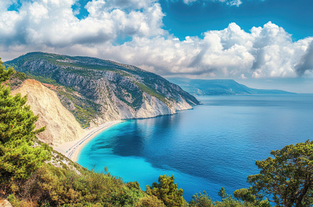 Stunning view of Myrtos beach in Kef, a Photo by Iftikhar Alam