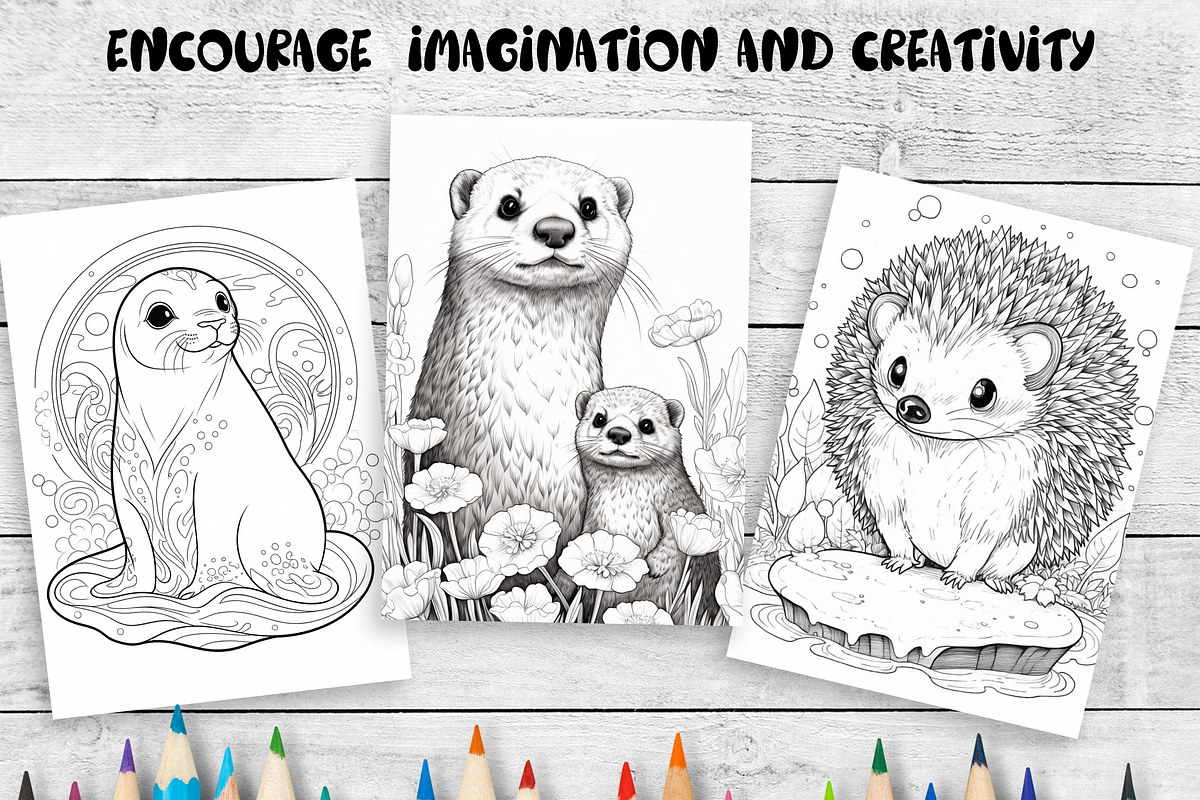 Ocean Animals Coloring Page for Kids, a Brochure Template by LA Design (Photo 6 of 10)