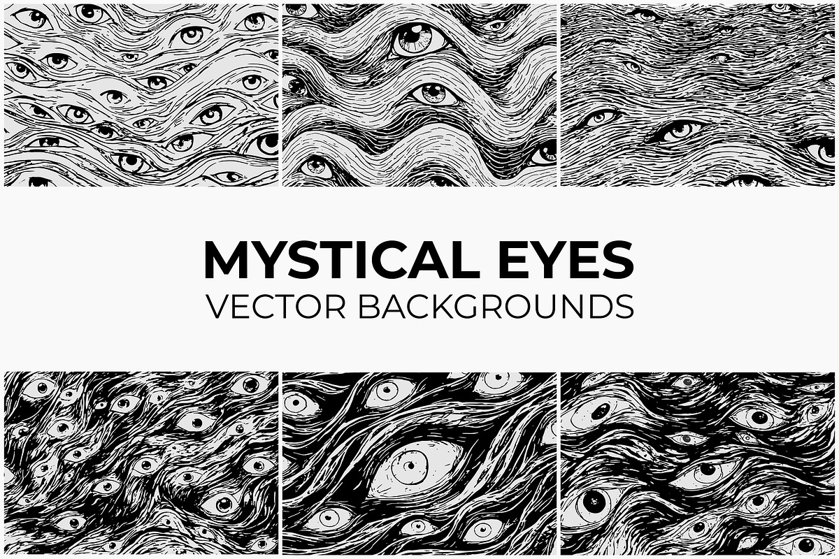 Mystical Eyes Vector Backgrounds, a Background Graphic by Partikusi Design (Photo 1 of 3)