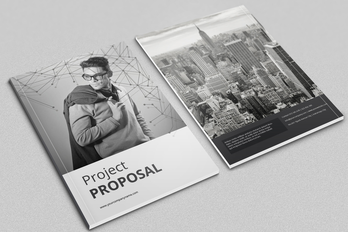Black And White Proposal Project, a Brochure Template by feydesign