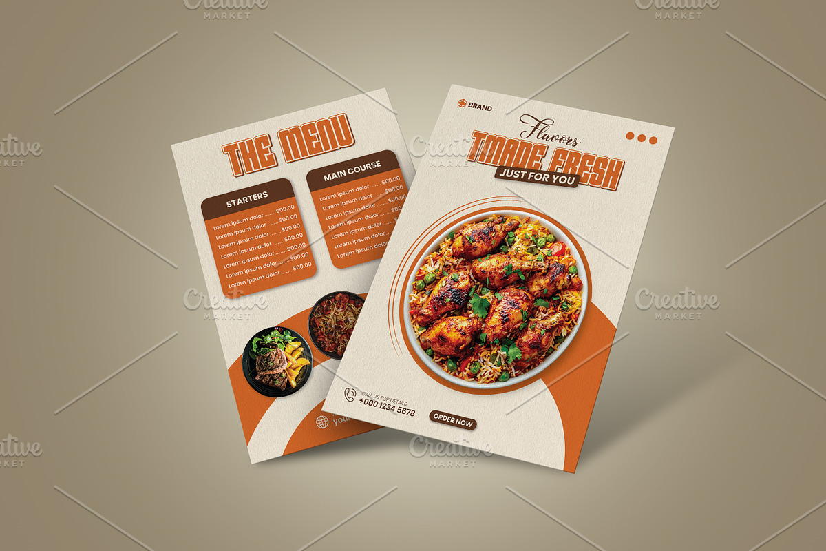 2-Sided Restaurant Menu Template, a Brochure Template by vectorlnk (Photo 1 of 5)