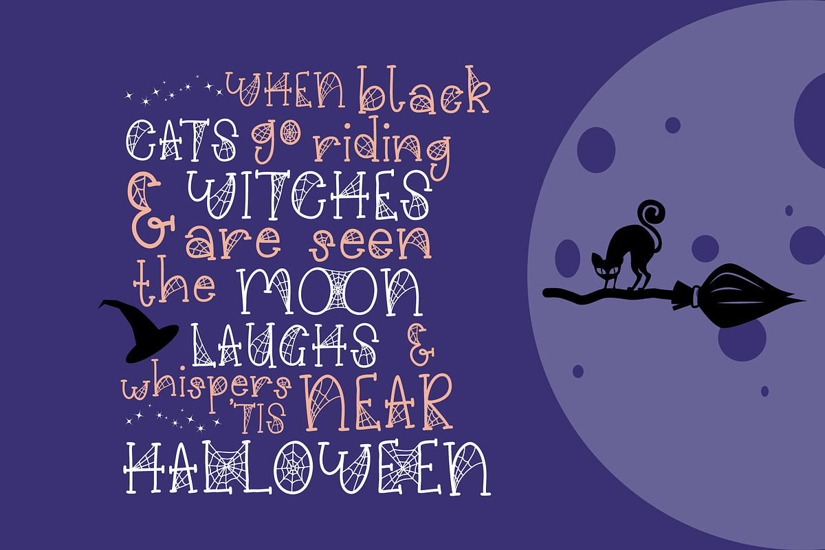 Cobweberly Halloween Spider Web Font, a Serif Font by Dancing with Ink (Photo 3 of 23)