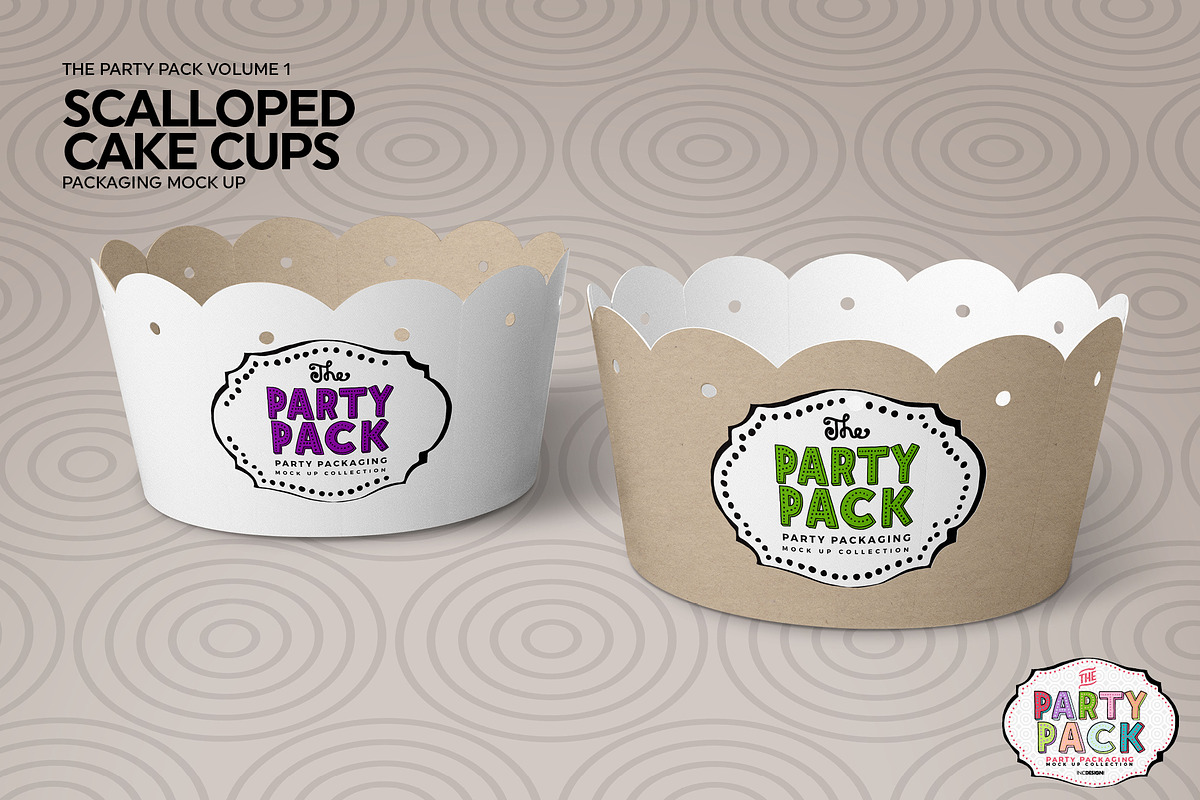 Cupcake Cups Packaging Mockup, a Cups & Container Mockup by INCDesign (Photo 2 of 6)