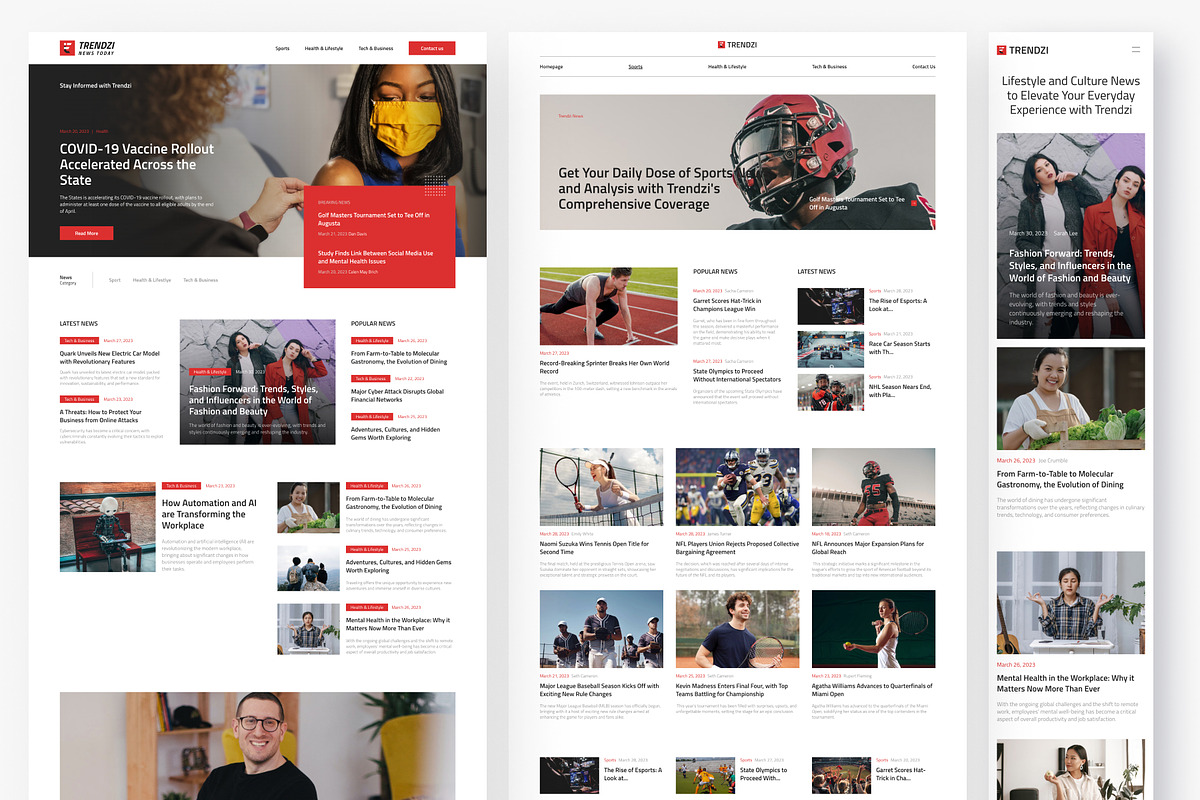 Trendzi - Newspaper Magazine Framer, a Websites & App Template by peterdraw (Photo 2 of 5)