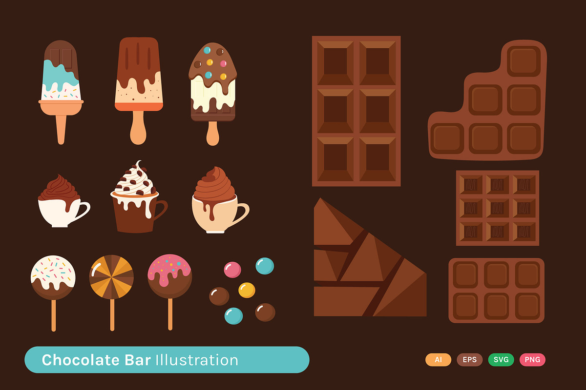 Chocolate Illustration Collection, an Object Illustration by MikroType Std