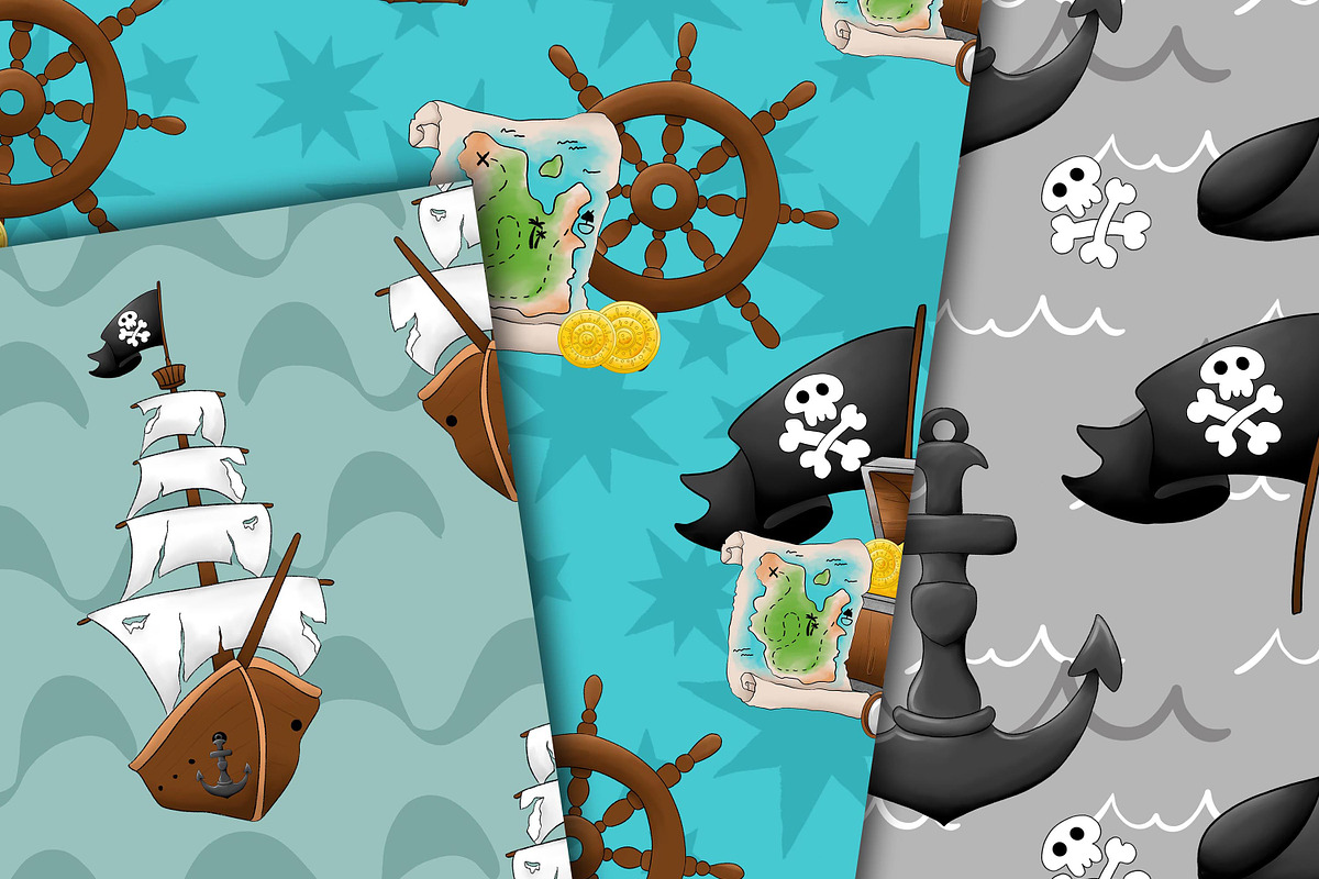 Pirates of the sea clipart, a Pattern Graphic by DarinaDigital (Photo 3 of 6)