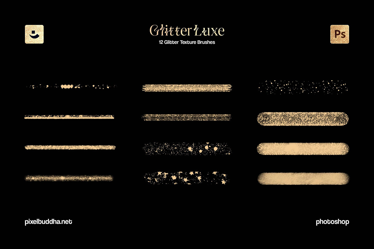 Photoshop Glitter Texture Brushes, a Brush Add-On by pixelbuddha.net (Photo 3 of 6)