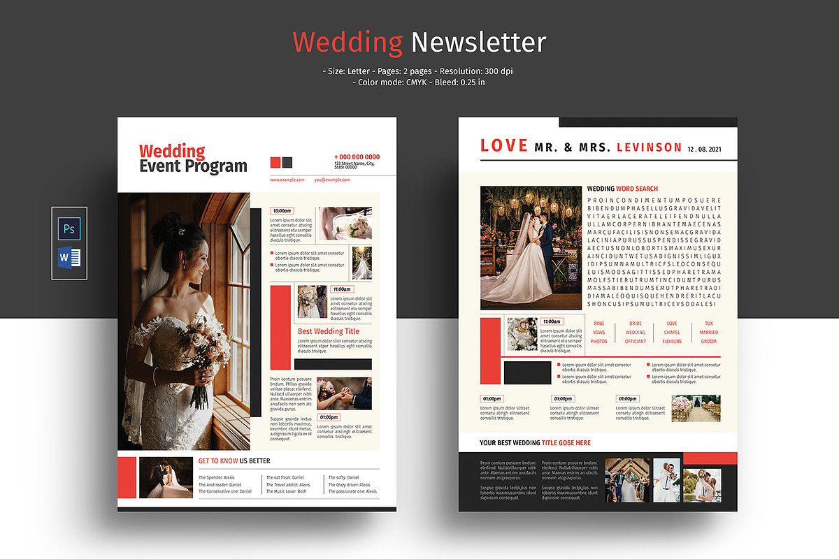 Wedding Newsletter Template, a Flyer Template by Template Shop (Photo 1 of 3)