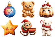 Cute Cartoon Christmas Clipart, an Illustration by Daily.Designs (Thumbnail 5 of 5)
