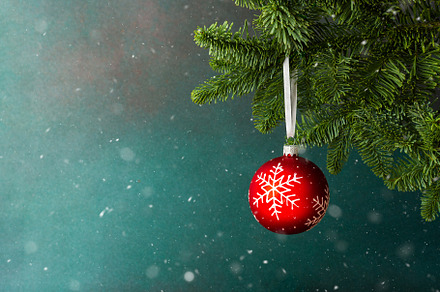 Christmas ball hanging, a Holiday Photo by Pandateam
