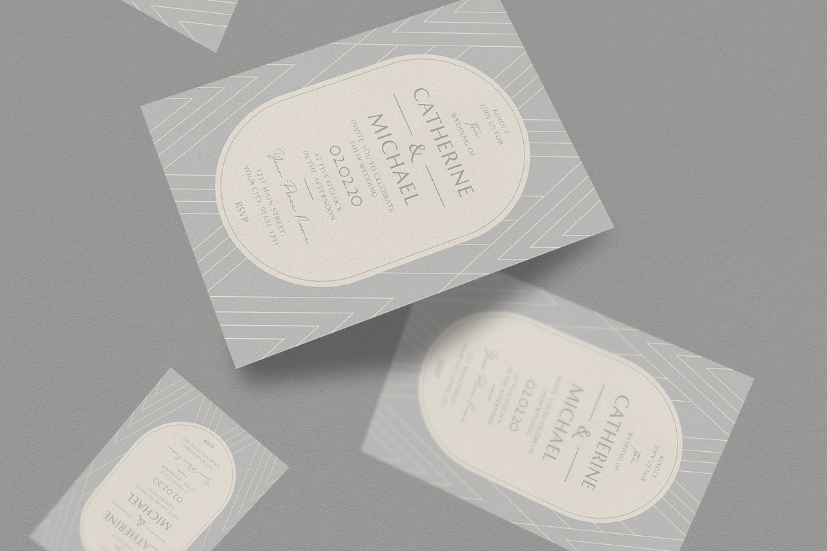 Geometric Wedding Invitation, an Invitation Template by Guuver (Photo 2 of 3)