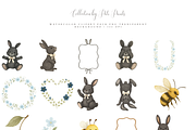 Easter Black Bunny Clipart Set, a Seasonal Illustration by Pati Paints (Thumbnail 2 of 9)