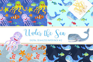 Sea Animals Digital Paper Pattern