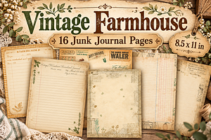 Vintage Farmhouse Junk Journal Paper