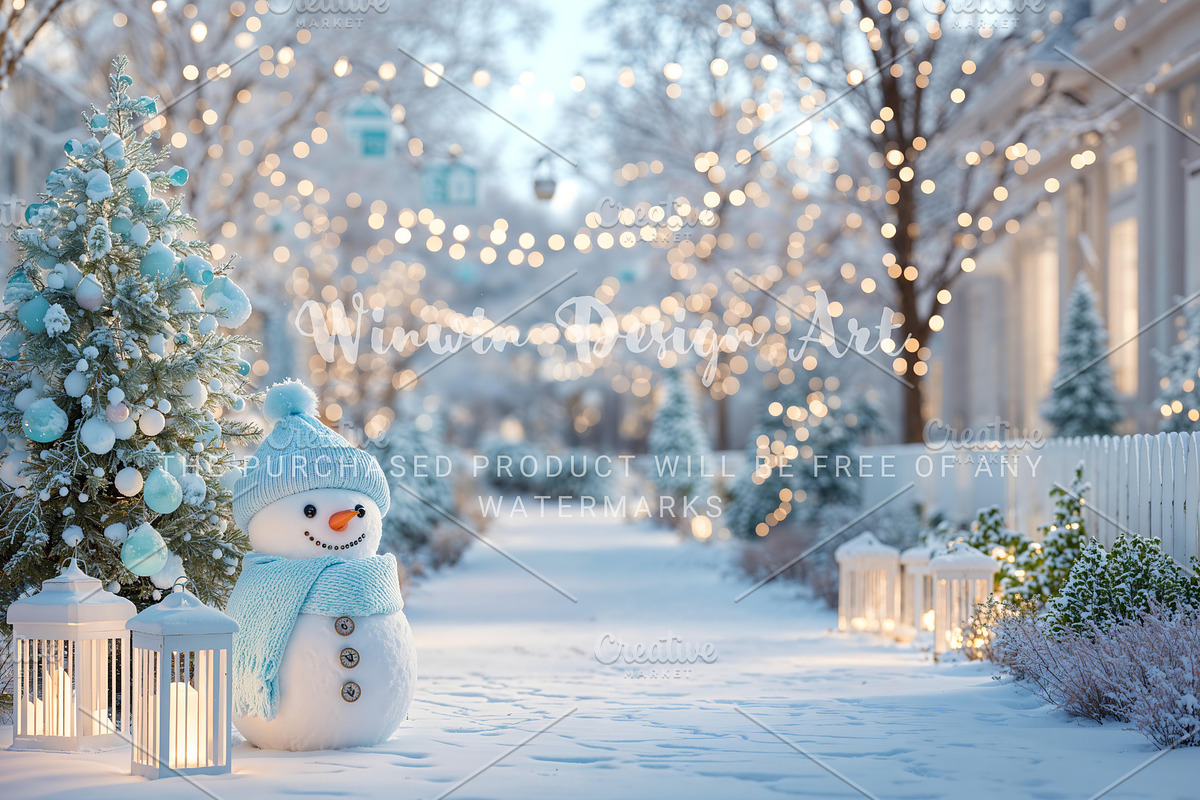 Pastel Snowman Christmas Backdrop, a Background Photo by Winwin Design Art (Photo 5 of 9)