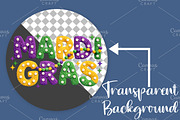 Retro Mardi Gras Bow Png, an Illustration by Canvas Craft (Thumbnail 2 of 6)