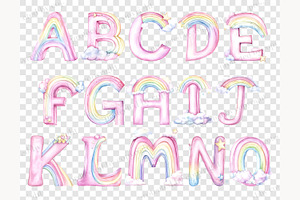 Rainbow Alphabet Clipart