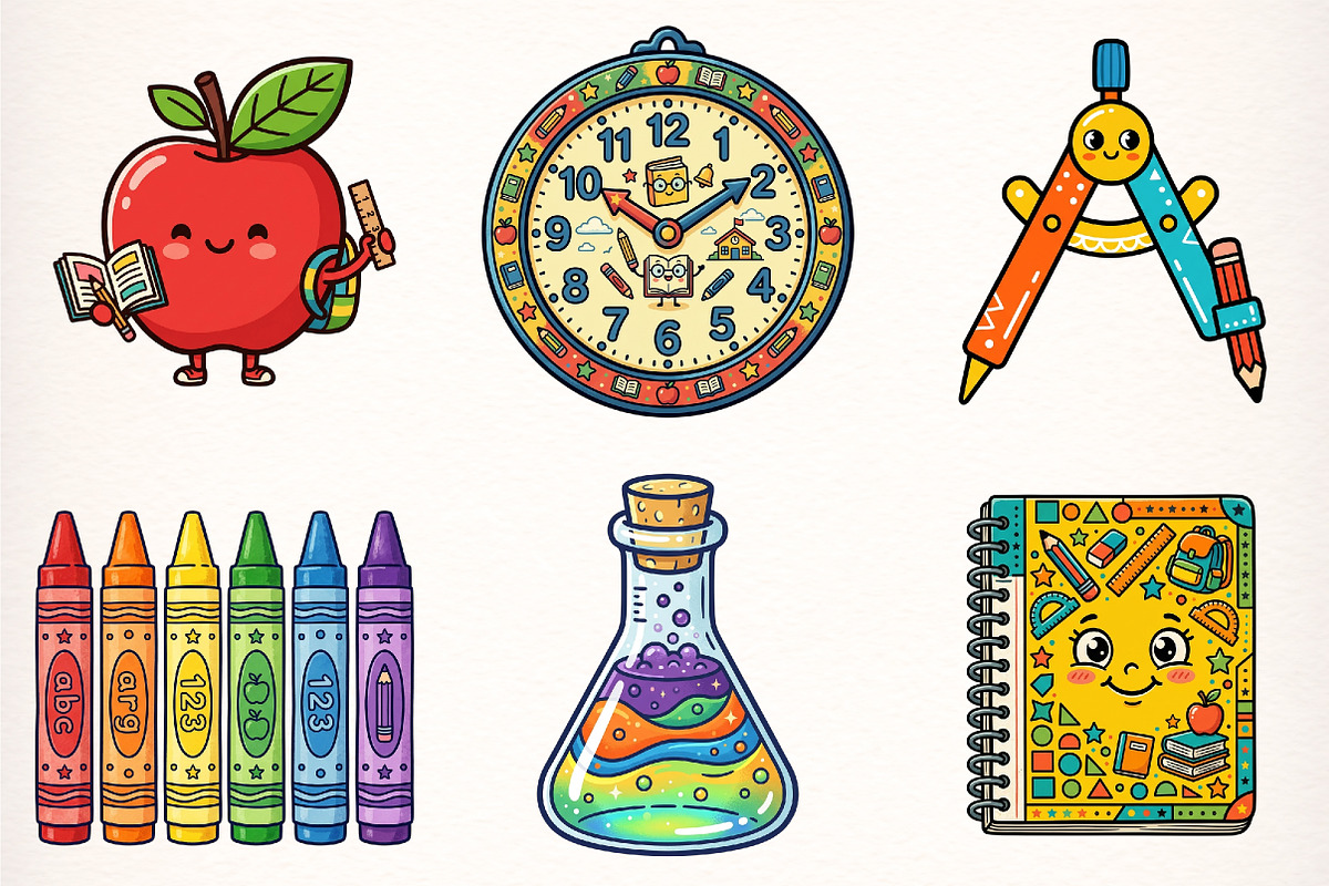 Back to School Clipart, a Transportation Illustration by Digital Artistic99 (Photo 3 of 9)
