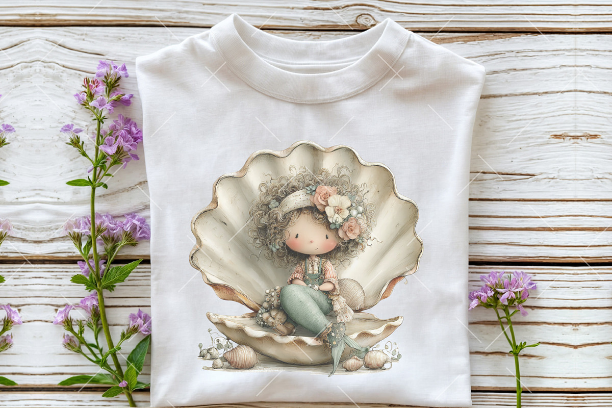 Whimsical Summer Mermaid Clipart, an Illustration by OK Design (Photo 4 of 6)