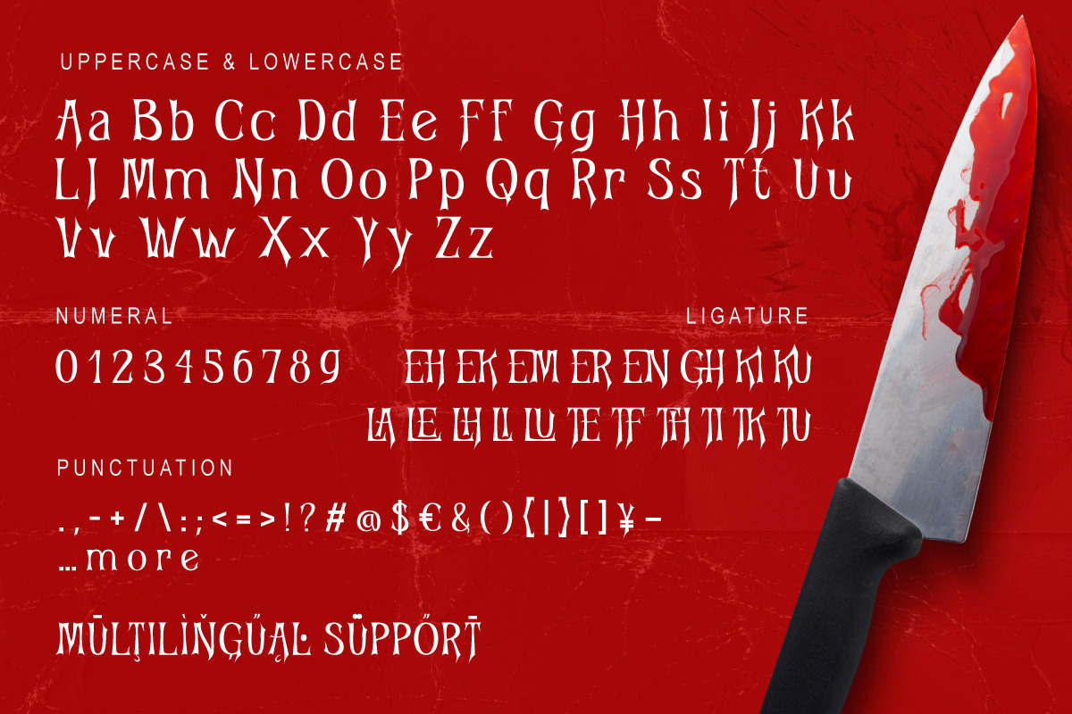 Laghio Kumi - Display Horror Font, a Serif Font by twinstd (Photo 7 of 8)