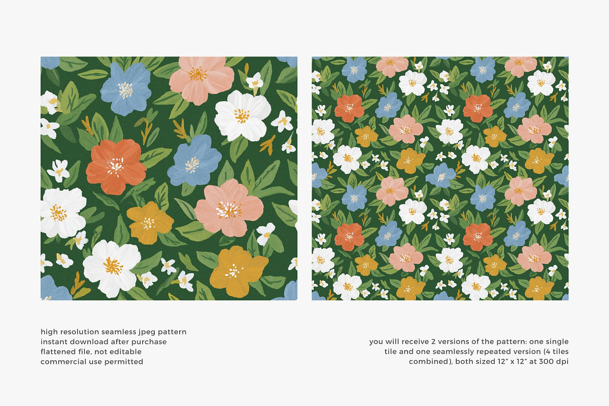 vintage seamless floral pattern set, a Pattern Graphic by Patishop Art (Photo 3 of 14)