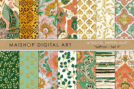 Ethnic Boho Digital Paper Set, a Pattern Graphic by Maishop