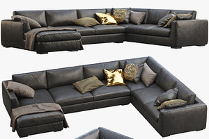 Modena Taper Arm U-Sofa Chaise Sofa