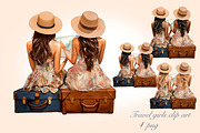 Fashion travel girls clipart, an Object Graphic by MajorArtTm (Thumbnail 1 of 4)