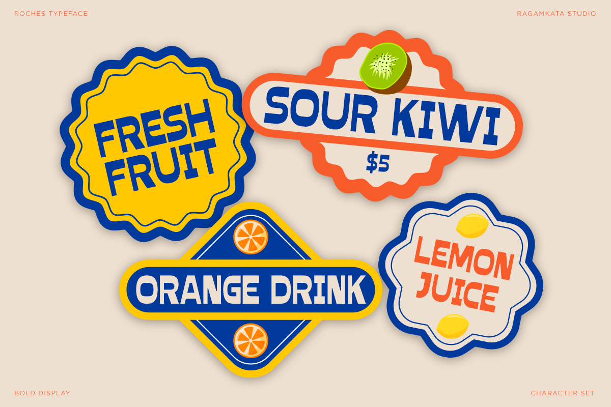 Roches - Bold Food Branding Font, a Sans Serif Font by RagamKata (Photo 6 of 10)