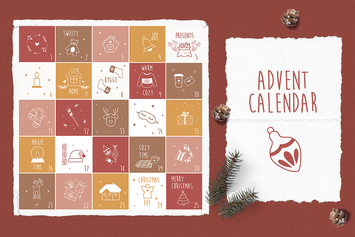 Cozy Christmas - Clipart & Patterns, an Illustration by JT_Design_Art (Photo 3 of 11)
