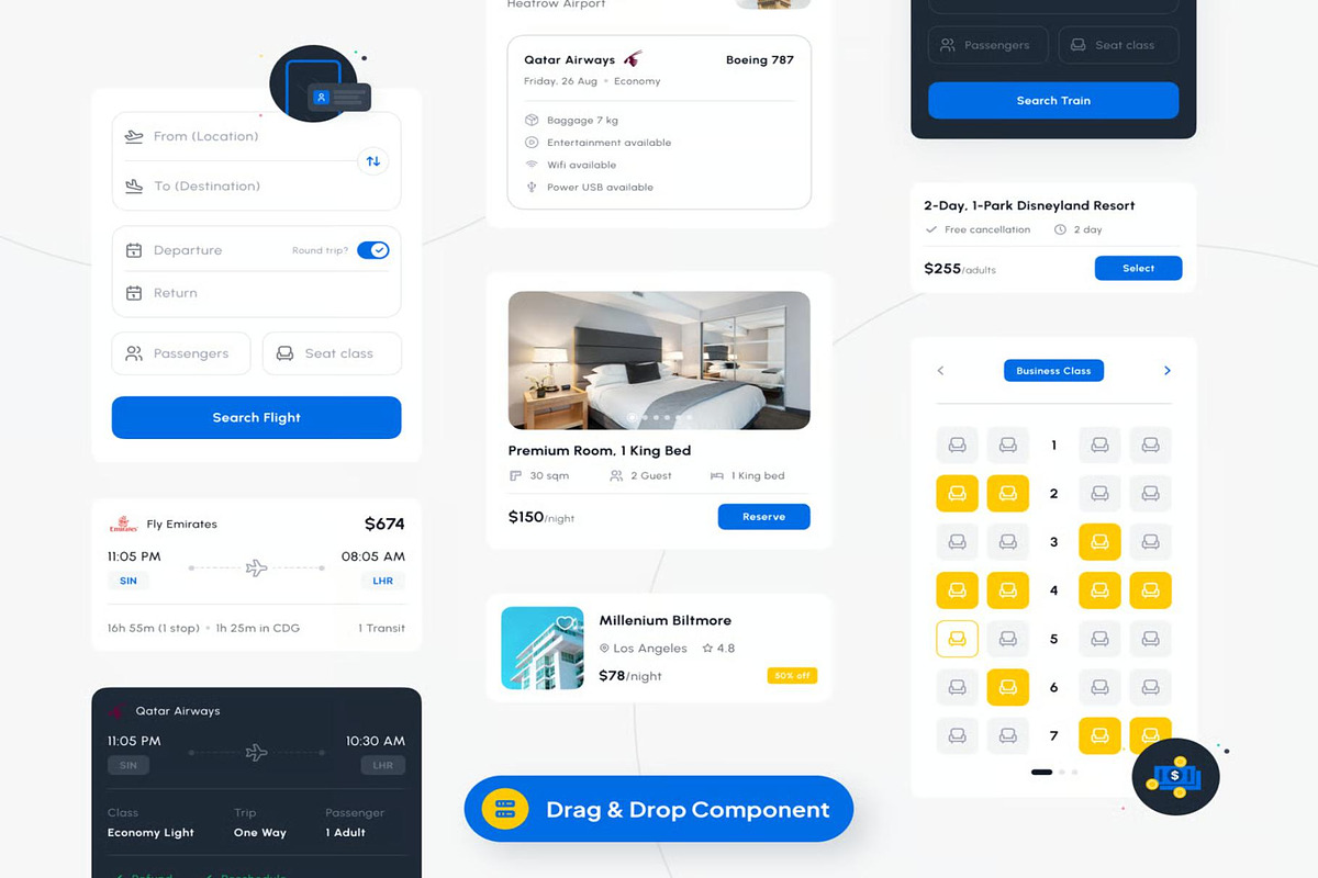 Traveline Travel and Lifestyle AppUI, an UI Kit Template by Creative Perspective (Photo 4 of 6)