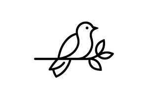Bird icon logo, an Outline Icon by Vectorium Studio